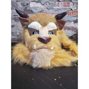 Disney Beauty And The Beast Mask Head Mouth Move Costume Cosplay Halloween ADULT